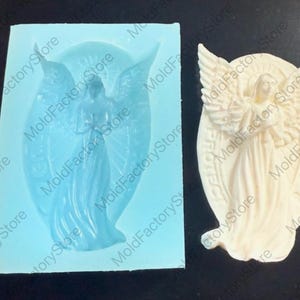 Molde de ángel de oración para velas, yeso, bricolaje, fondant, hecho a mano, silicona epoxi, 1,92"