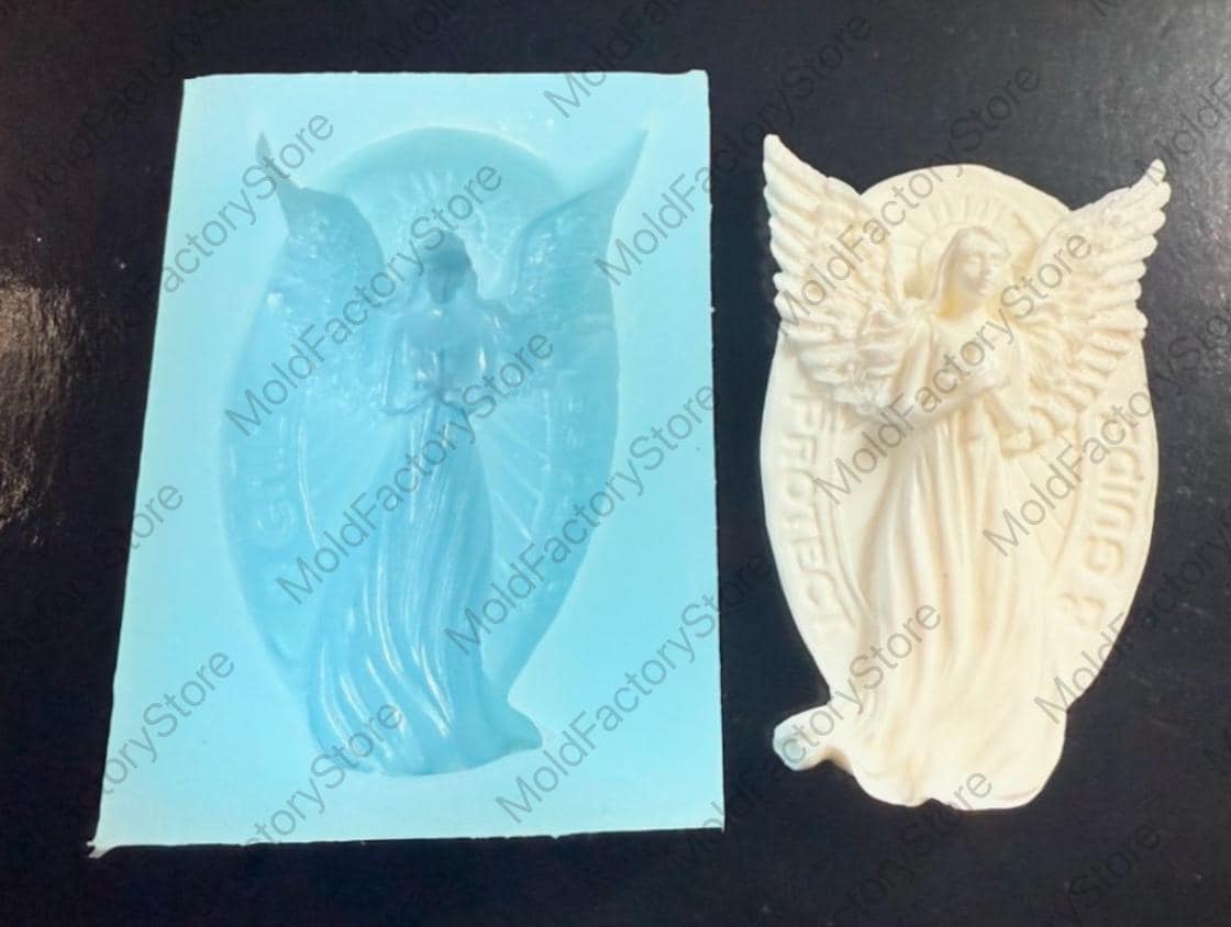 Praying Girl Silicone Mold With Cross - For Resin, Candles, Soap & Craft Projects