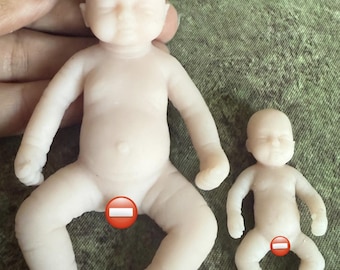 2PCS/SET Mini Silicone Reborn Baby Doll Life Like Soft Baby Doll Baby Toy Gift