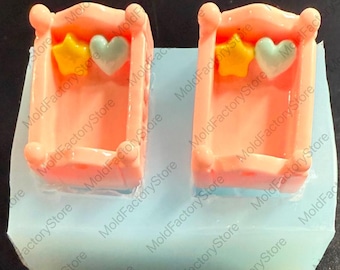Bed Silicone Mold , silicone rubber mold food safe mold, Fondant Mold Cake Decorating Tools Chocolate Size:1.16" by 0.86" Approx