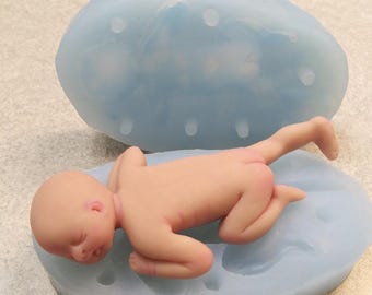 Molde de silicona para muñeco de bebé, molde de silicona de alta calidad para muñeco de bebé, molde de goma de silicona, molde para tarta, molde para bebé