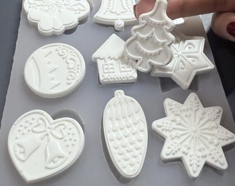 Silicone Mold, food safe silicone rubber mold For Resin Epoxy, chocolate, fondant Christmas Biscuits Accessories Mold DIY Crafts