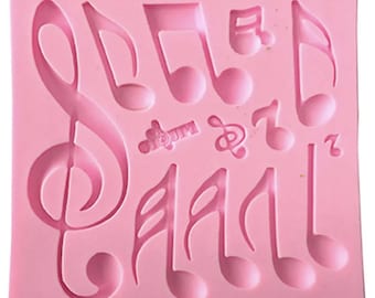 Musical Note Silicone Craft Mold For Fondant, Polymer Clay Crafts + Much More