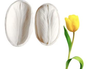 2PCS Tulip Petal Cake Molds Silicone Mold Silicone Flower Gift Fondant Mold Sugar Gift Cake Decoration Tools, Size 2.67" by 1.27" Approx