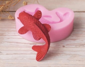 Fish silicone mold, lucky carp fish mold, carp fish fondant silicone mold, Japanese fish mold