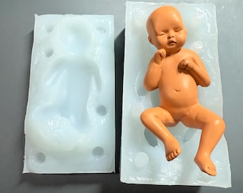 3D baby  Mold,silicon mold, polymer clay mold for , plaster, soap, candle,baby shower Size 3.15" by1.38"  Approximately