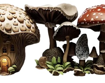 Mushroom Silicone Molds Mushroom House Fondant Cake Decorating Tools Cupcake Topper Candy Sugar Craft Gum Paste Polymer Clay