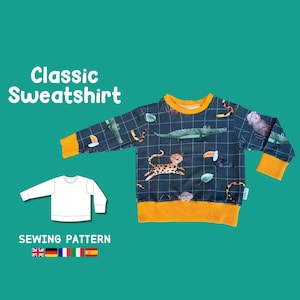 Sweatshirt Sewing Pattern for Kids Sewing Pattern PDF Beginner Hoodie Pattern Baby Kid Toddler Sewing Pattern Newborn Easy PDF Pattern