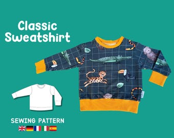 Sweatshirt Sewing Pattern for Kids Sewing Pattern PDF Beginner Hoodie Pattern Baby Kid Toddler Sewing Pattern Newborn Easy PDF Pattern