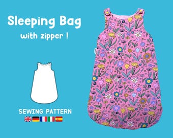 Sleeping Bag Sewing Pattern PDF Sleeping Bag Sewing Instructions for Sewing Beginner Sewing Sleep Sack Sewing Pattern PDF Baby Sleeping Bag