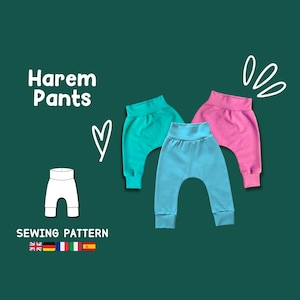 Harem Pants Sewing Pattern for Kids Pattern PDF Beginner Pants Sewing Pattern Baby Kid Toddler Newborn Pants PDF Pattern Easy Sewing Pattern