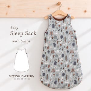Baby Sleep Sack Sewing Pattern with Snaps Sleeping Bag PDF Sewing Pattern Wearable Blanket with Snap Closure Sleep Bag Newborn Pattern PDF
