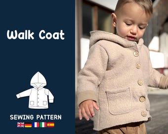 Walk Coat Sewing Pattern for Kids Pattern PDF Beginner Sewing Pattern Jacket Baby Newborn Kid Toddler Child Sewing Pattern Easy PDF Pattern