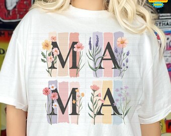 floral mama png, mama png, boho floral png, mother day png, flowers png, mother's day shirt png, wildflower clipart png, Tshirt Digital png
