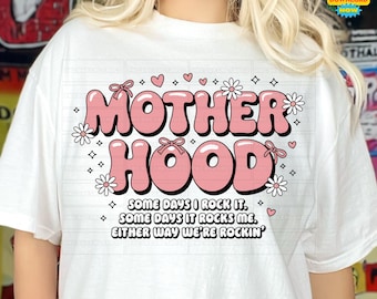 motherhood png, funny mom sarcastic, Mothers Day png, funny mom life png, Motherhood Coquette Bow Checker PNG, Retro Mother hood Png