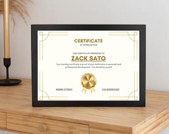 Certificação de Treinamento Gold Personalizado: Prêmio de Realização Profissional