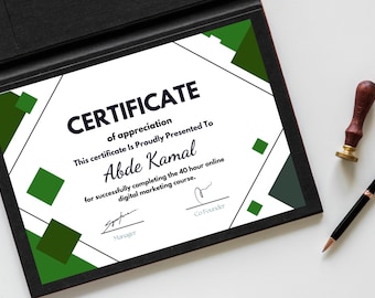 Porta-certificados geométrico verde exclusivo, organizador de mesa de escritório, suporte para exibição de documentos comerciais