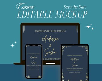 Pacote de convites de casamento modernos em tons de azul marinho e dourado, cartões de casamento elegantes, convites sofisticados, tema náutico
