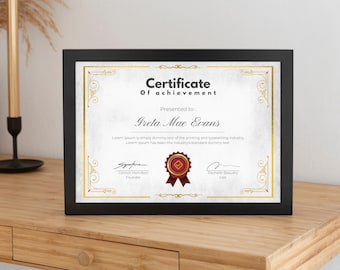 Porta-certificados branco e cinza, suporte para diplomas, organizador de mesa, moldura para documentos, decoração de escritório