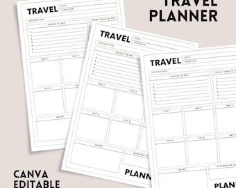 Planejador de itinerários de viagem moderno: organizador de agenda de viagem