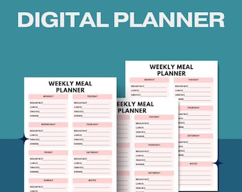 Planejador de Refeições Semanais Minimalista: Rastreador de Alimentação Saudável (Download Digital)