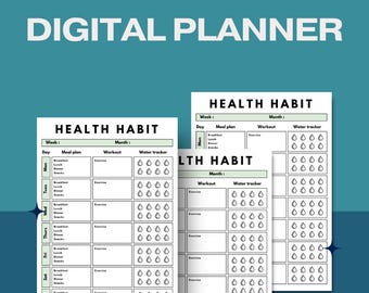 Planejador de Hábitos Diários: Organizador de Bem-Estar Minimalista (Download Digital)