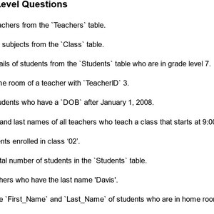 Questions from the beginner section of the study guide