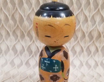 Omiyage Boy Kokeshi Doll Handmade Hand Painted in Japan