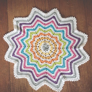 Baby Easy CROCHET PATTERN Cotton Blanket Afghan NEWBORN Beginner Build A Multicolor Shell image 2