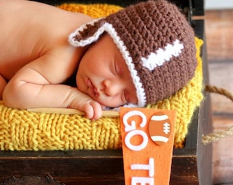 Football Hat Crochet Pattern: Baby Photo Prop (PDF)