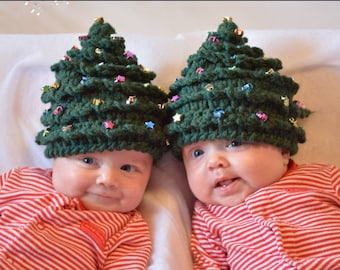 Christmas CROCHET PATTERN HAT Christmas Tree Hat Newborn to Teen/Adult