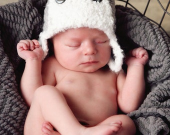 Baby  Child Hat CROCHET PATTERN in 5 sizes 0-10 plus years, Aviator Hat with Furry Flap