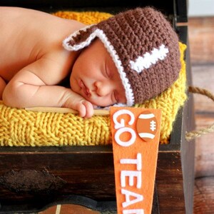 CROCHET PATTERNS Child Baby HAT Easy Fall Autumn Football, Apple, Pumpkin Leaves 3 in One image 4