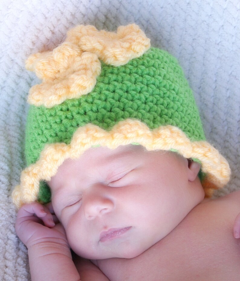 Baby Hat CROCHET PATTERN Beginner Beanie Cap Pretty Petal in 5 sizes 0-10 years image 4