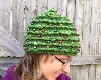 CHRISTMAS TREE HAT, Crochet Pattern, Easy Crochet Hat Patterns, Crochet Hat For Women