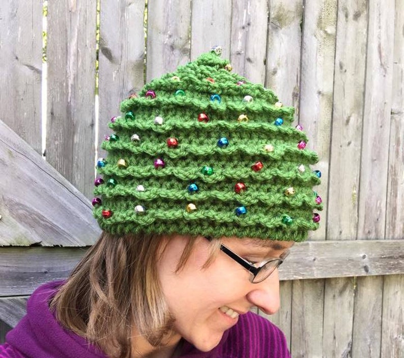 Christmas CROCHET PATTERN HAT Christmas Tree Hat Newborn to Teen/Adult image 2