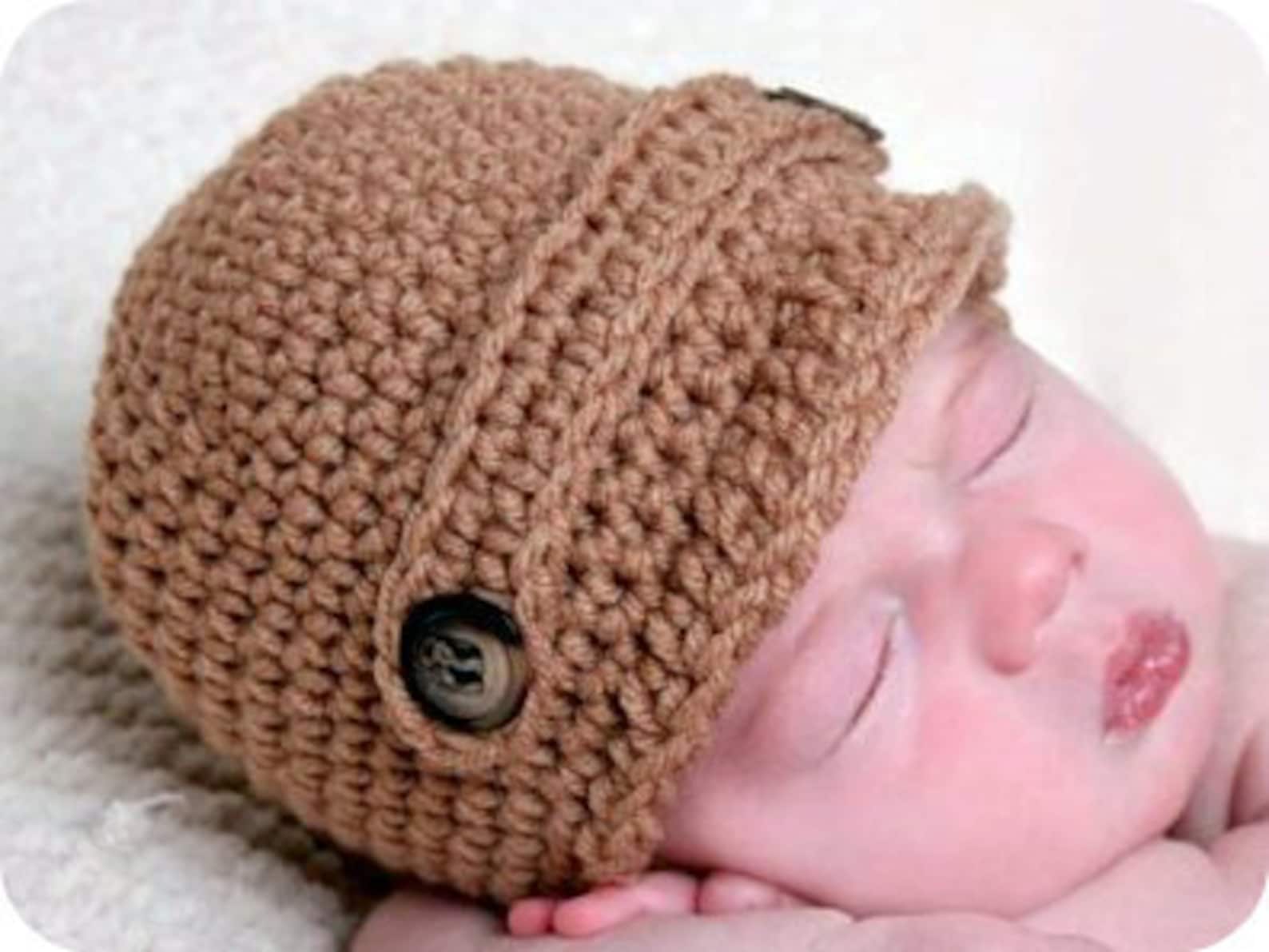 Baby Hat Easy Crochet Pattern Pdf Boy Girl Newsboy Beanie Cap Etsy