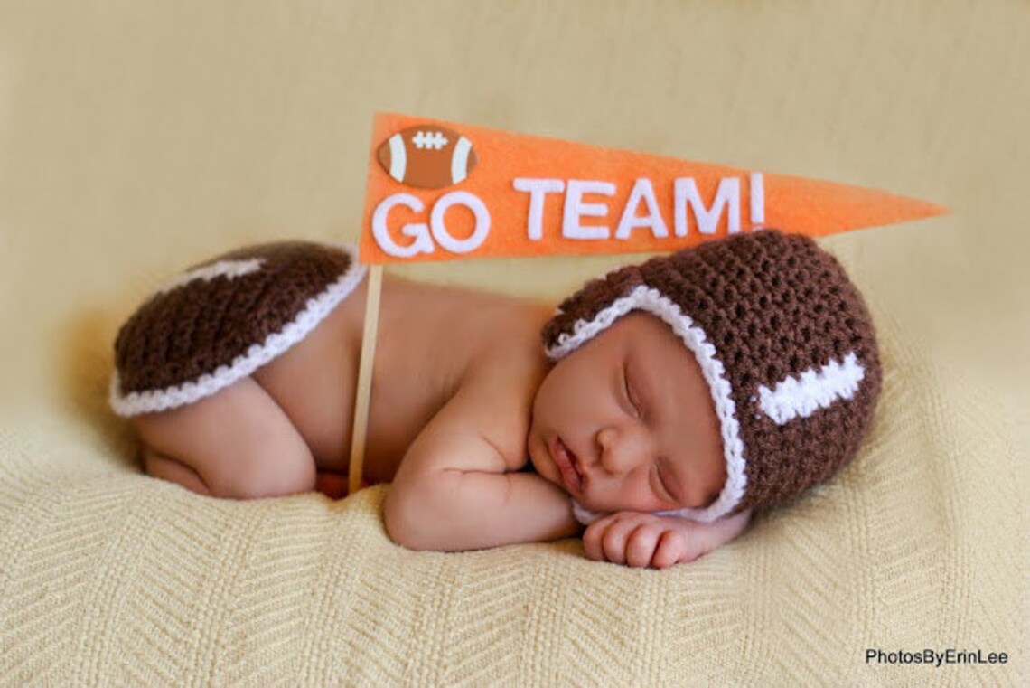 Baby Hat CROCHET PATTERN Pdf Football Baby Hat and Bum Cover Etsy