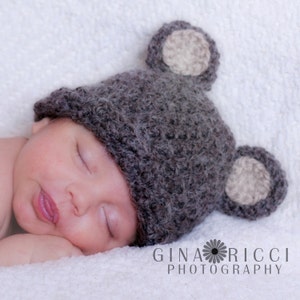 Baby Hat CROCHET PATTERN PDF Teddy Bear Beanie Fuzzy