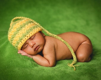 Baby Hat pdf CROCHET PATTERN Pixie with Tail
