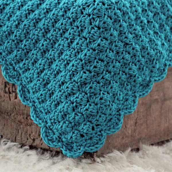 Easy Crochet Baby Blanket Pattern: Beginner Shell Stitch (PDF Pattern)