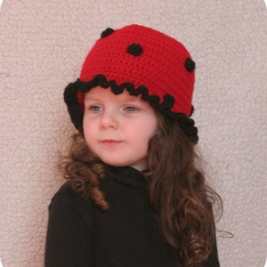 Baby Girl Hat CROCHET PATTERN Animal LADYBUG Beanie Cloche Hat and Purse image 5