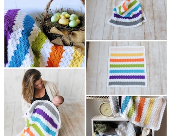 Easy Crochet Baby Blanket Pattern: Colorful Shell Stitch (PDF Pattern)