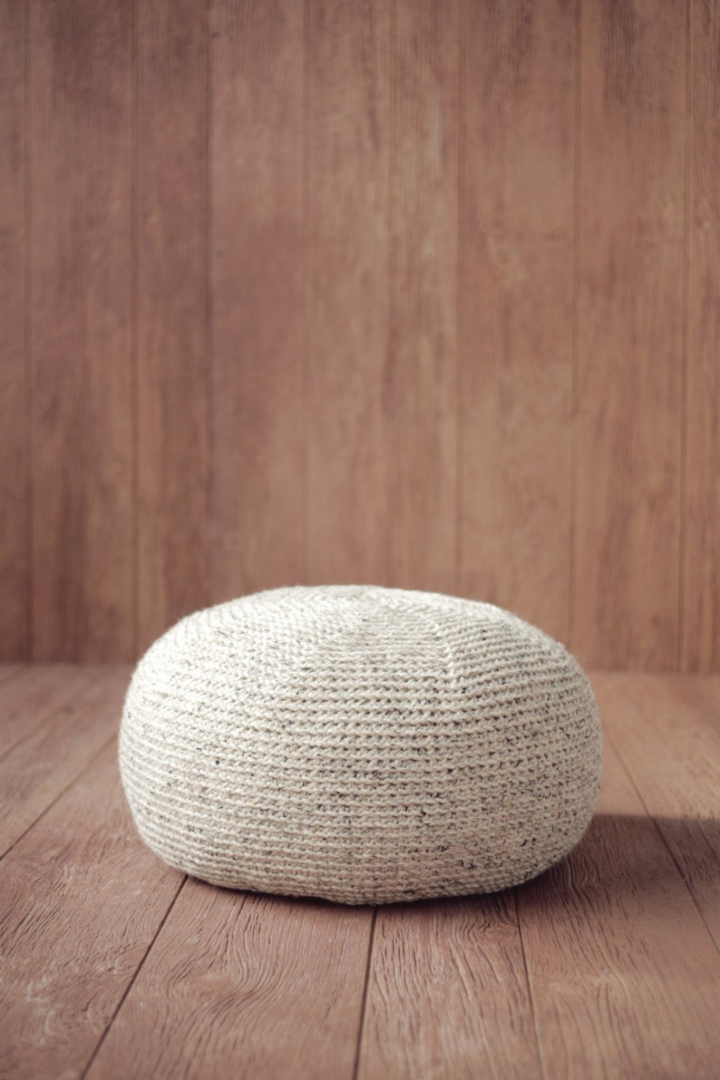 CROCHET PATTERN POUF Pillow Ottoman Cushion Large Knit - Etsy