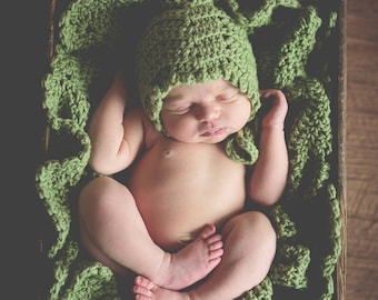 Crochet Baby Blanket and Bonnet Set Pattern: Beginner Shell Stitch (PDF)