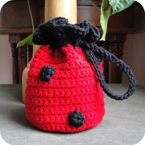 Baby Girl Hat CROCHET PATTERN Animal LADYBUG Beanie Cloche Hat and Purse image 3