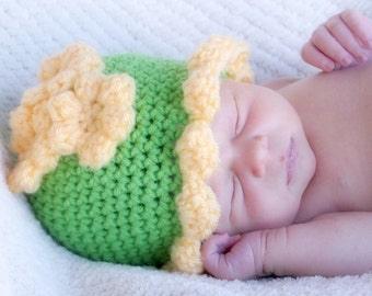 Baby Hat Easy CROCHET PATTERN Beginner Beanie Pretty Petal in 5 sizes 0-10 years