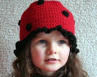 Baby Girl Hat Easy CROCHET PATTERN Animal LADYBUG Beanie Cloche Hat and Purse