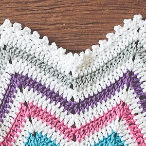 Baby Easy CROCHET PATTERN Cotton Blanket Afghan NEWBORN Beginner Build A Multicolor Shell image 5