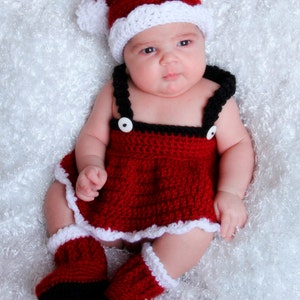 CHRISTMAS Crochet Pattern Santa Set Baby Christmas Photography Prop BOTH Boy and Girl image 5